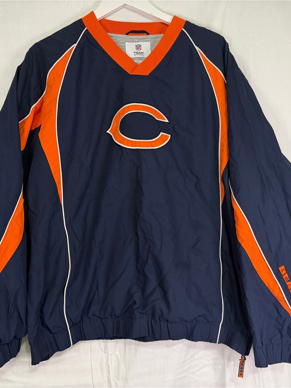 NFL Chicago Bears Navy and Orange Kids Pullover Windbreaker
